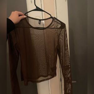 Mesh brown, sheer top
